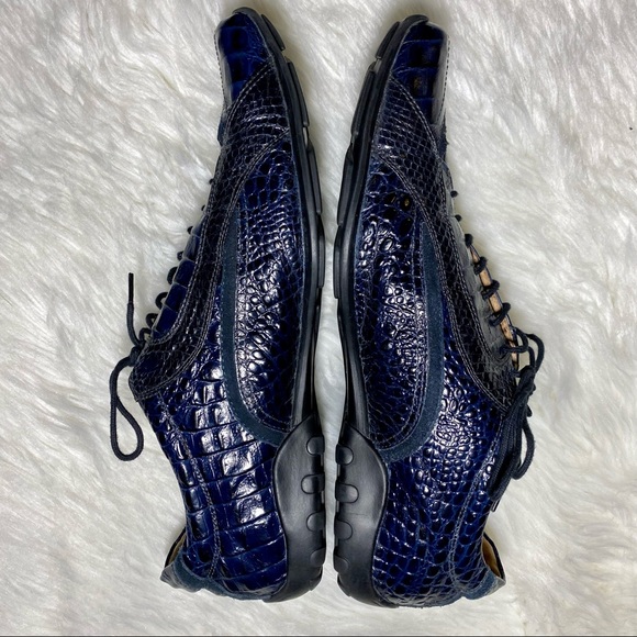 SOLD! 10 Giorgio Brutini Rare Blue Genuine Snake skin Oxford DJ Rectangle P-ownd - Picture 4 of 7